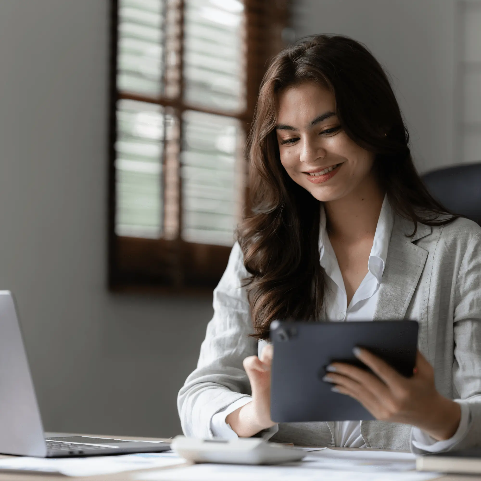 A customer success manager reviewing a portfolio in Anchor
